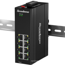 Industrial 8-Port 10/100/1000Mbit/s L2 Managed Din-Rail IP40 Standard IEEE802.3AF/AT POE Ethernet Switch